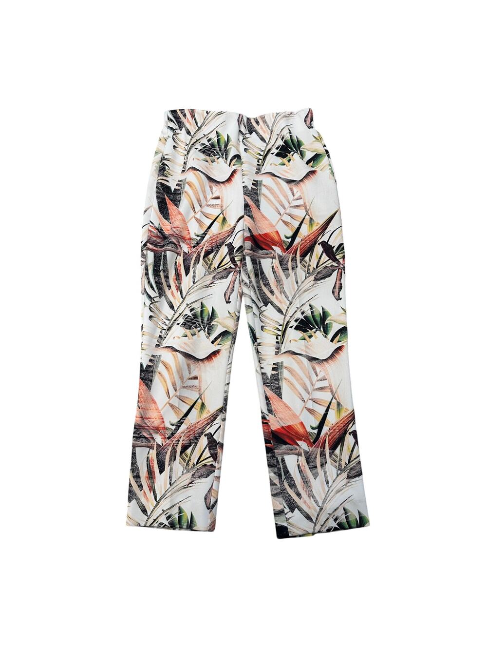 Joseph Ribkoff Tropical Birds Floral Pants Trousers Cropped With Ankle Slits, 4